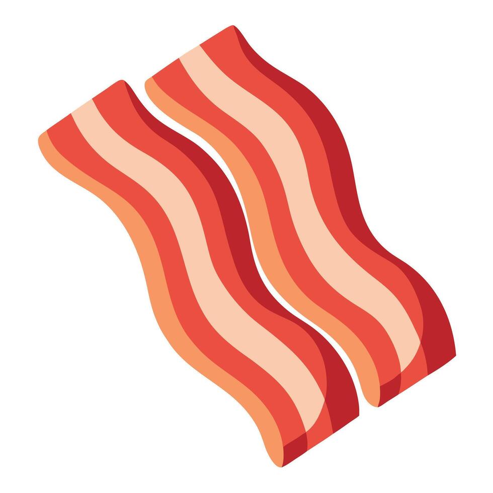 Bacon Slices on a White Background vector
