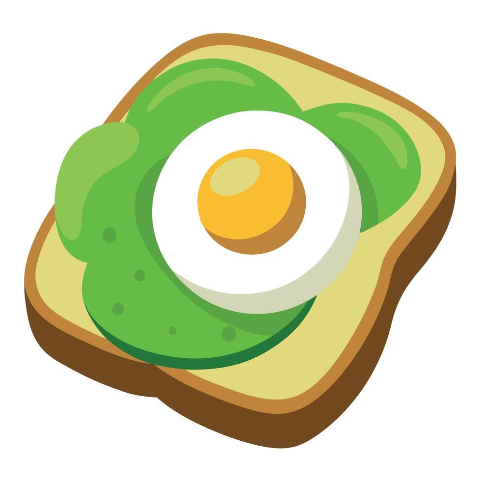 Avocado Toast with Poached Eggs vector