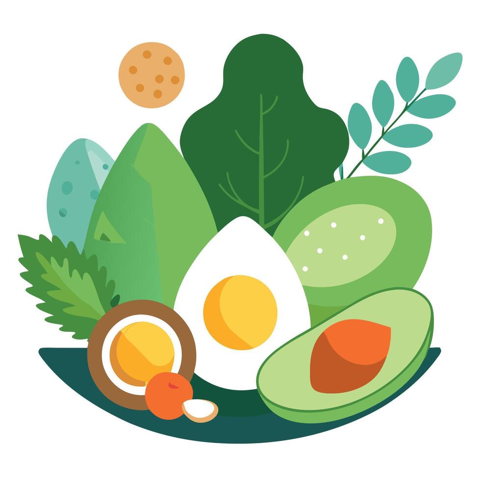 Keto Diet Food Ingredients vector