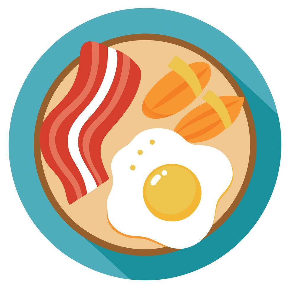 Fried Egg Bacon and Hash Browns Breakfast vector