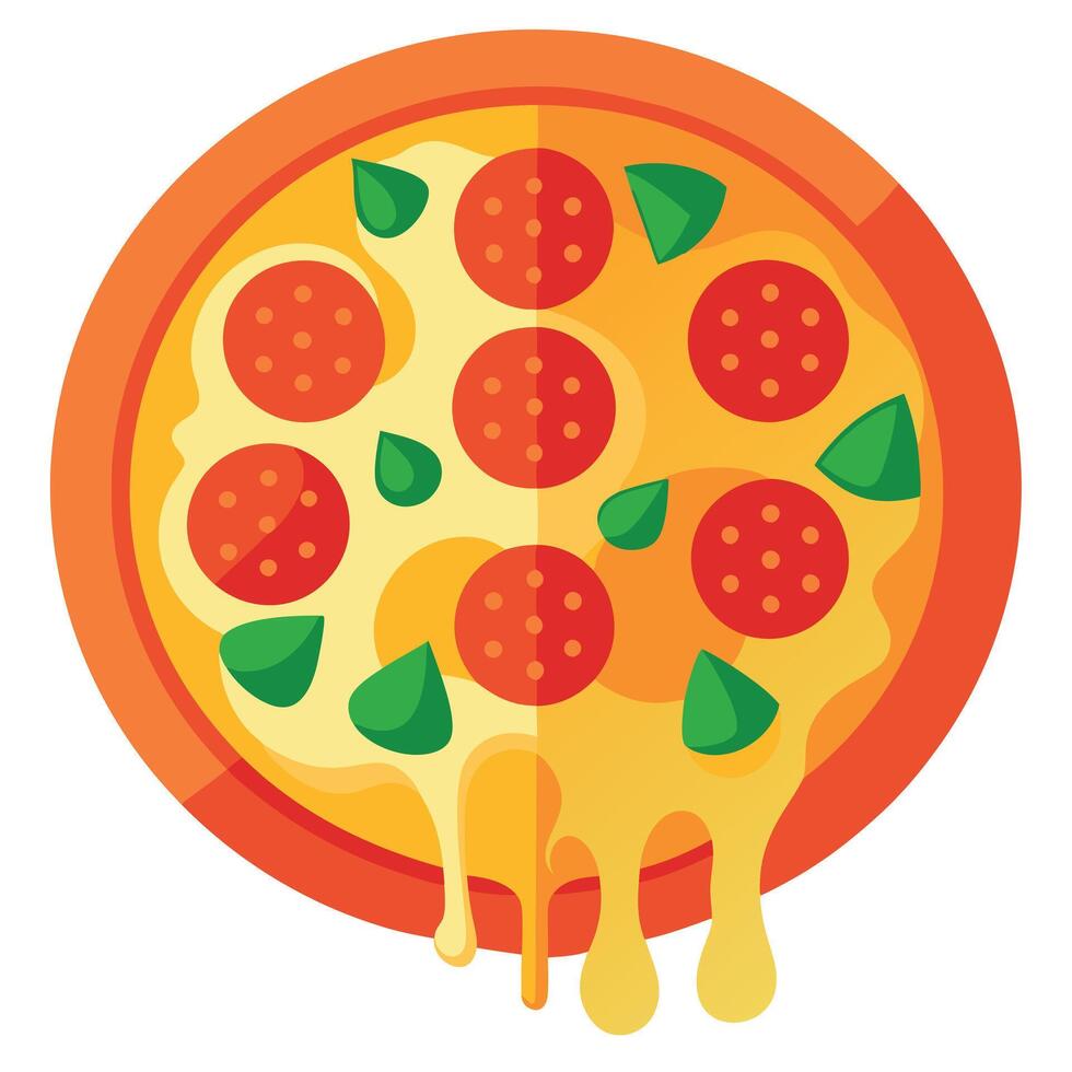 Delicious hot pizza vector