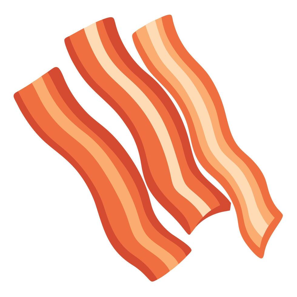 Bacon that has been cut into thin pieces vector