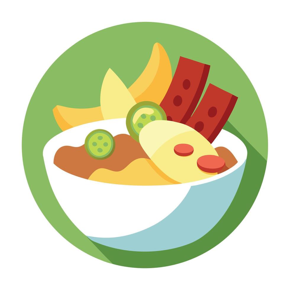 Bacon and gherkin potato salad vector