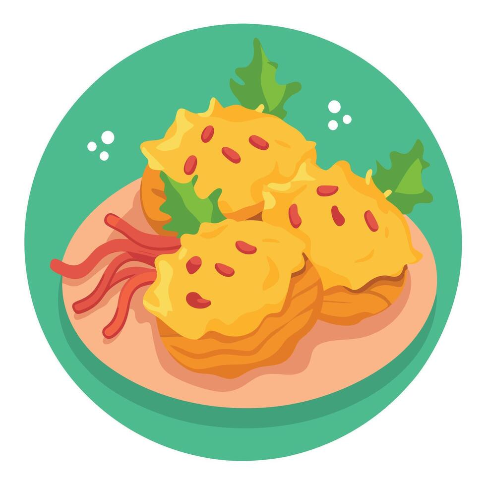 Irresistible Crispy Spaghetti Squash Fritters with Bacon and Chives vector