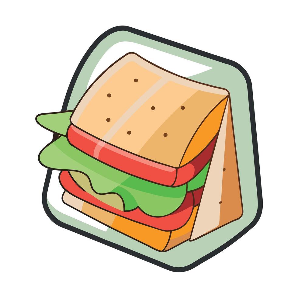 Clear sandwich bag with a sandwich inside. Reusable Sandwich Bags vector