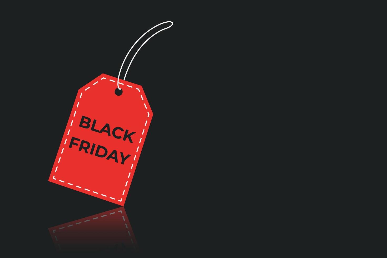 Black Friday sale banner. Red tag on black background. Black Friday shopping. vector