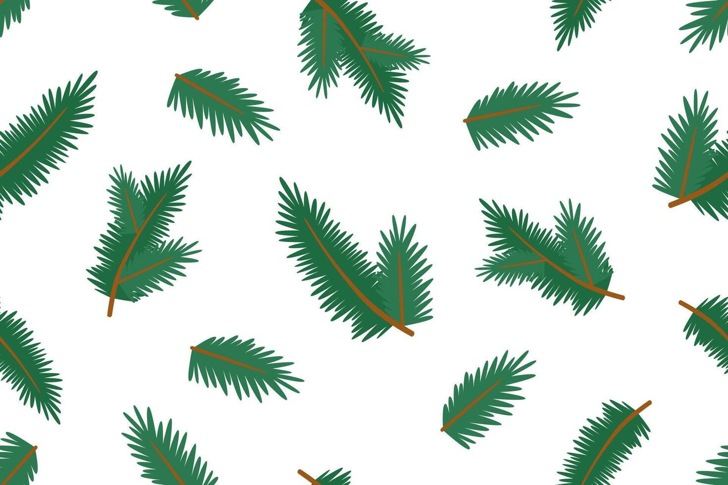 Christmas seamless pattern of Christmas tree branches on white background. Christmas background. Christmas paper. vector