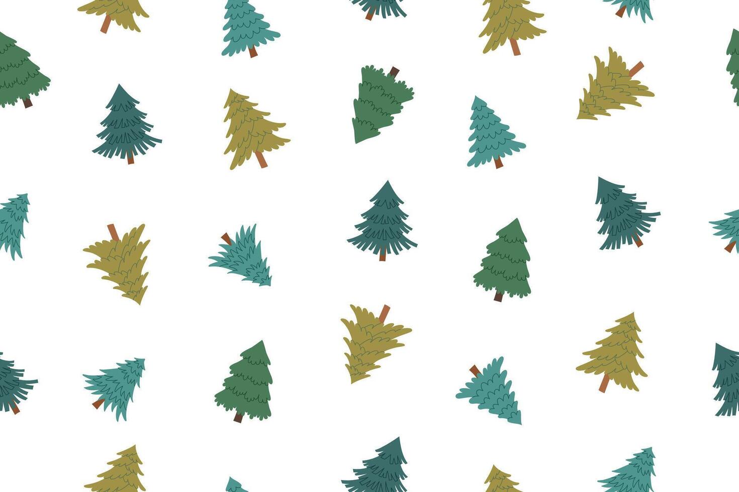 Christmas seamless pattern of Christmas trees on white background. Christmas background. Christmas concept. Christmas paper. vector