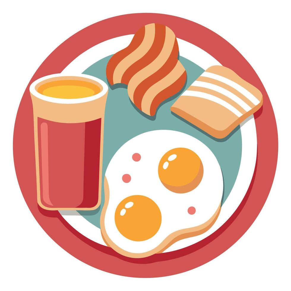 Breakfast food illustration vector