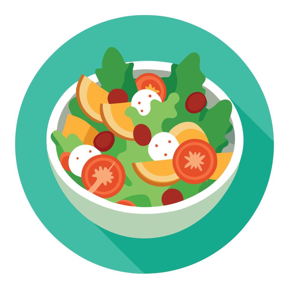Healthy homemade salad with chicken bacon and green goddess dressing vector