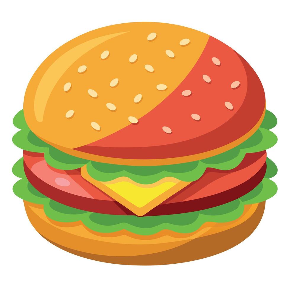 Cheeseburger Food Dish top view isolated on a transparent background vector