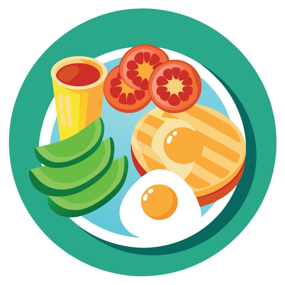 Breakfast food illustration vector