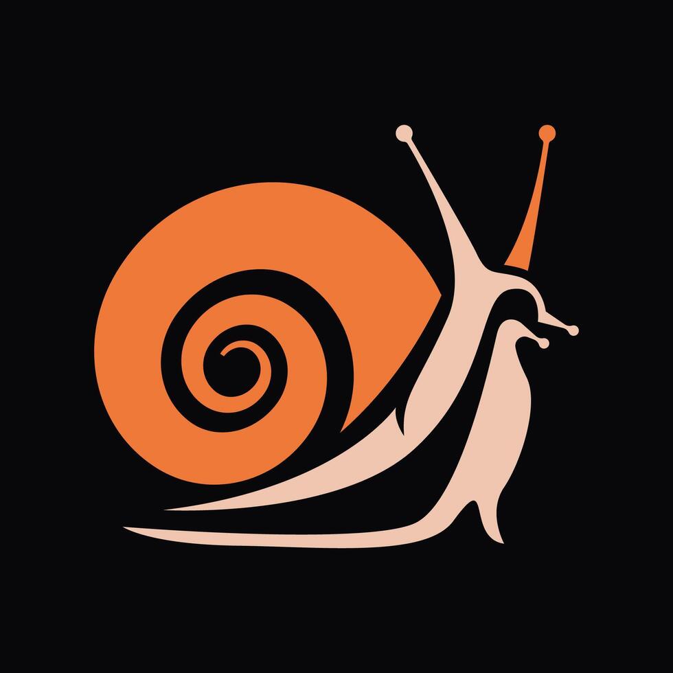 abstract illustration of snail on black background vector
