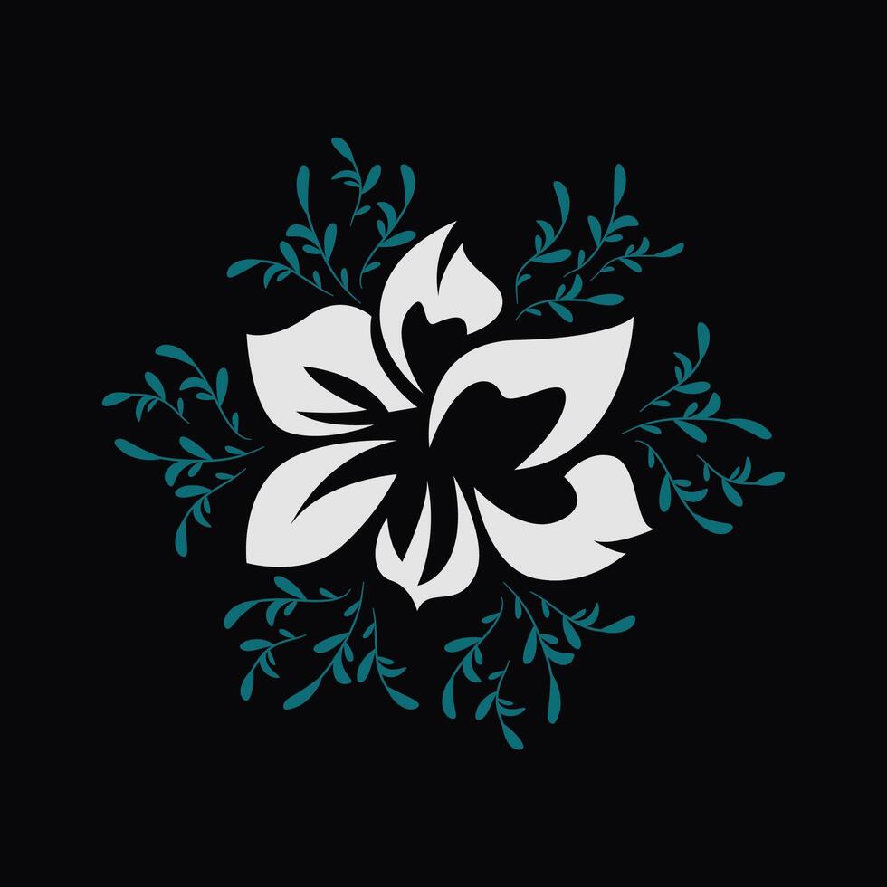 ABSTRACT AND COLORFUL FLOWER ON BLACK BACKGROUND vector