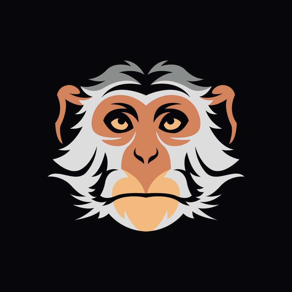 abstract illustration of monkey head for t shirt or apparel design vector