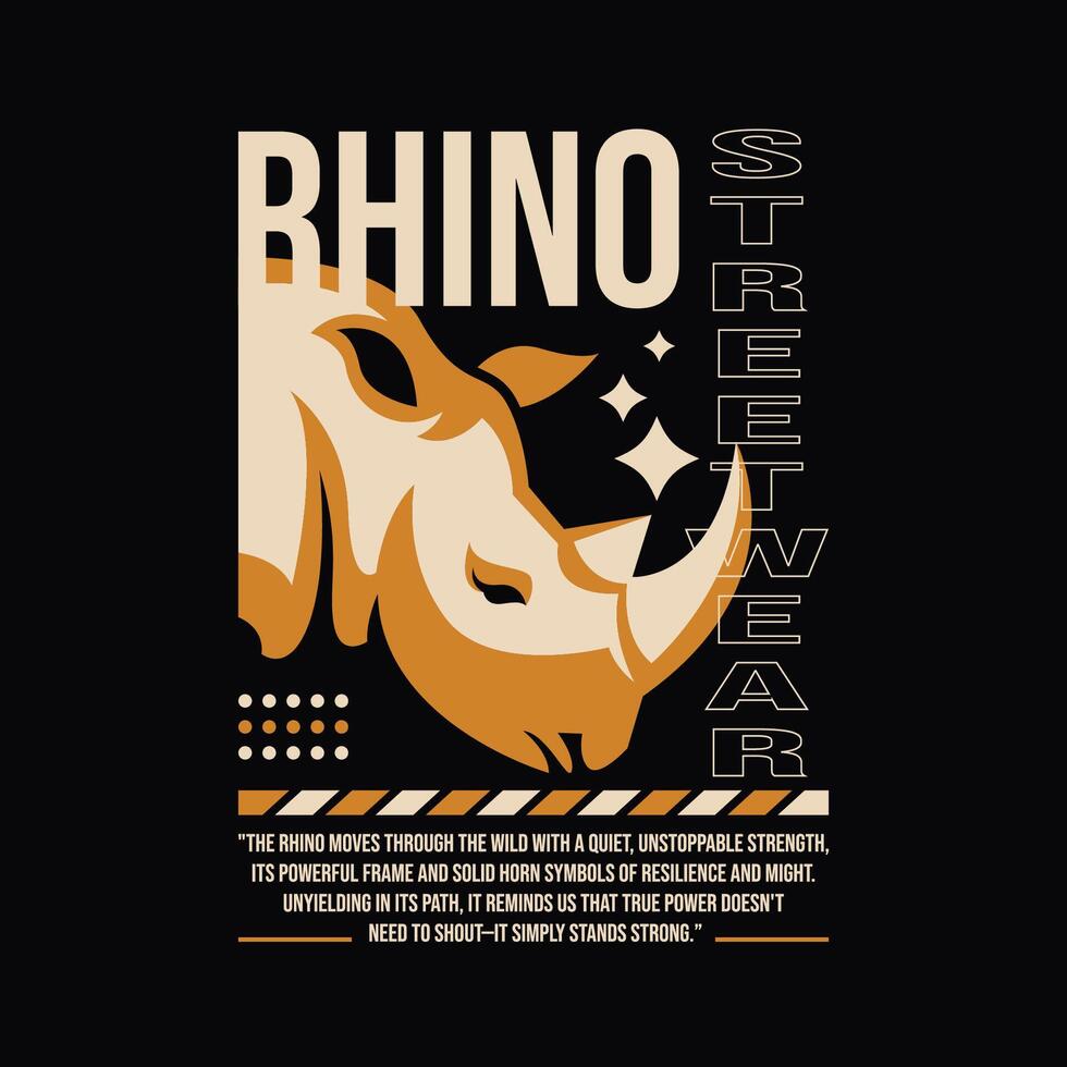 ABSTRACT AND COLORFUL RHINO HEAD ON BLACK BACKGROUND vector