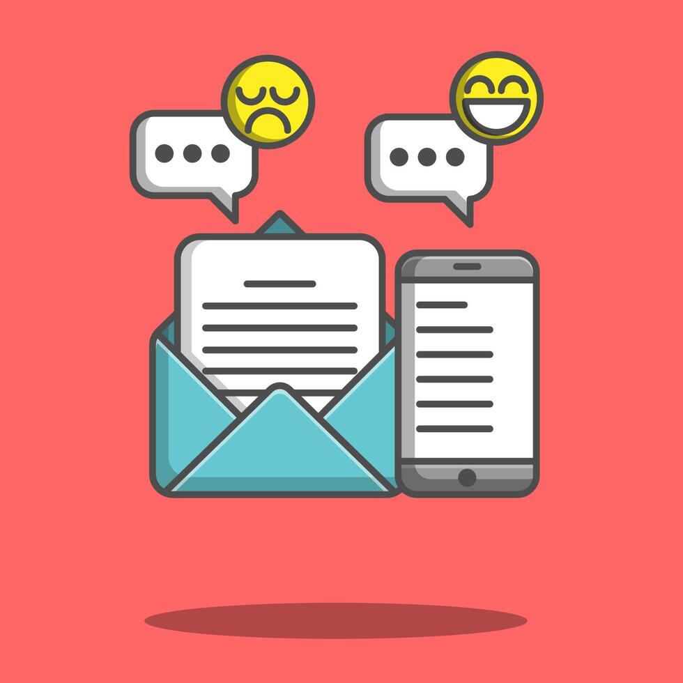 massage mail and handphone emoticon vector