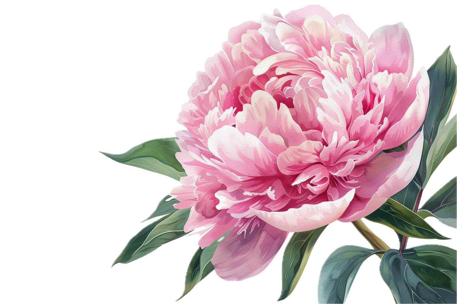 Realistic pink peony flower with layered petals. png