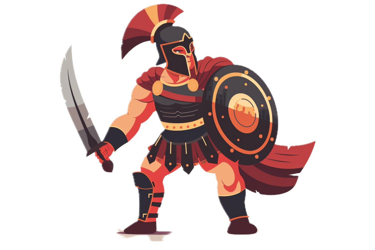 romano Gladiatore nel battaglia armatura illustrazione. png