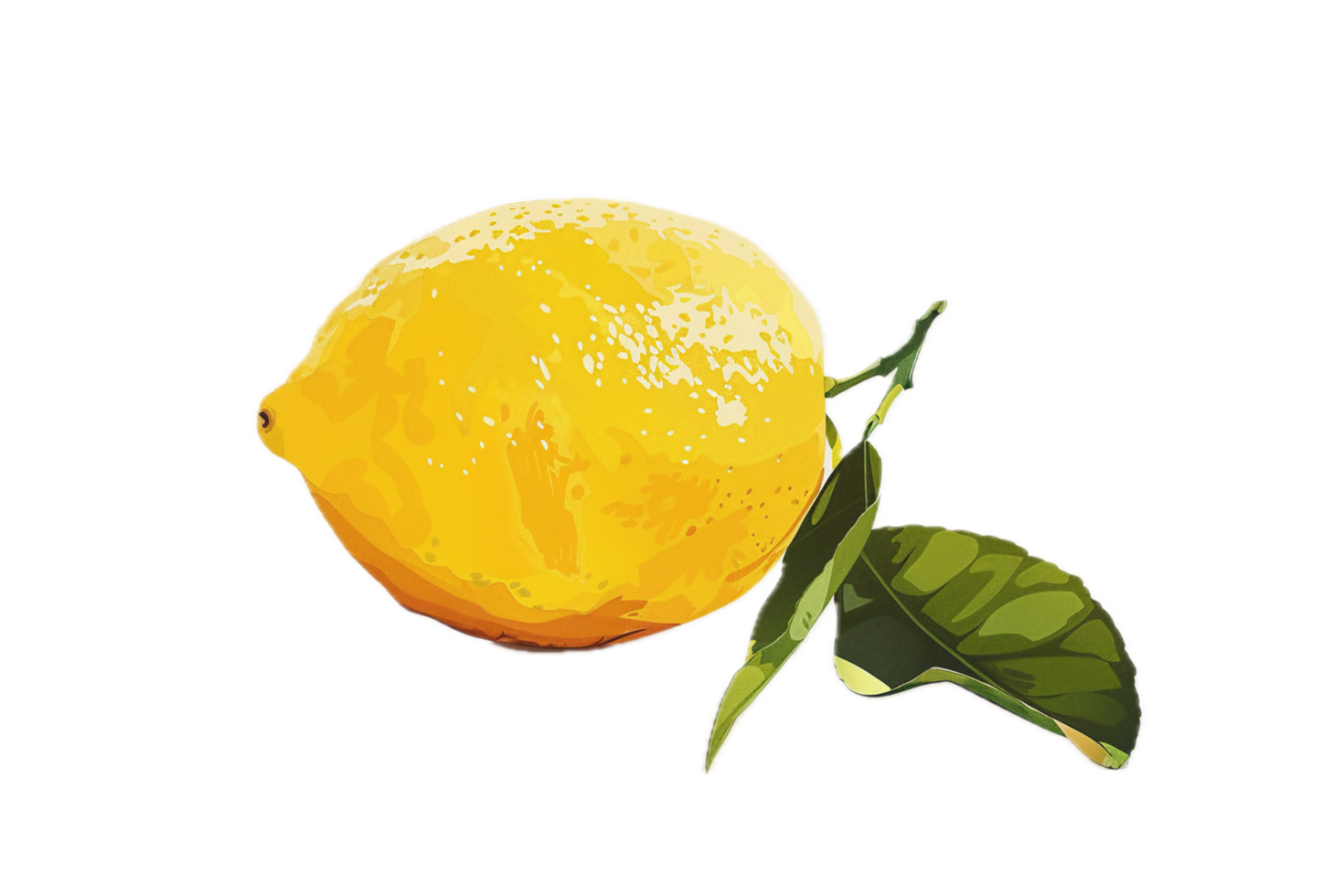 Detailed Lemon Fruit and Cross Section Drawing. png
