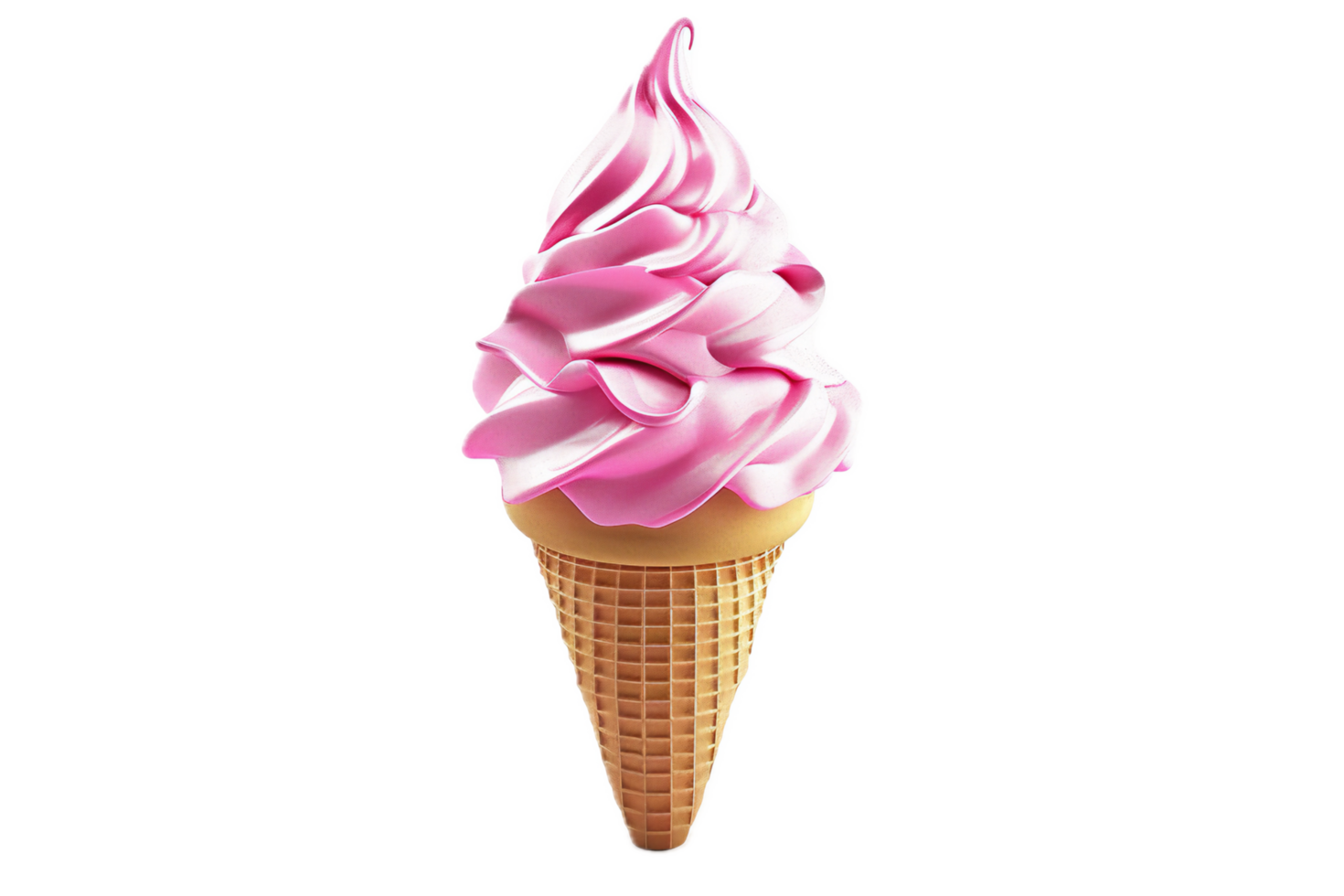 Pink Soft Serve Ice Cream Cone. png