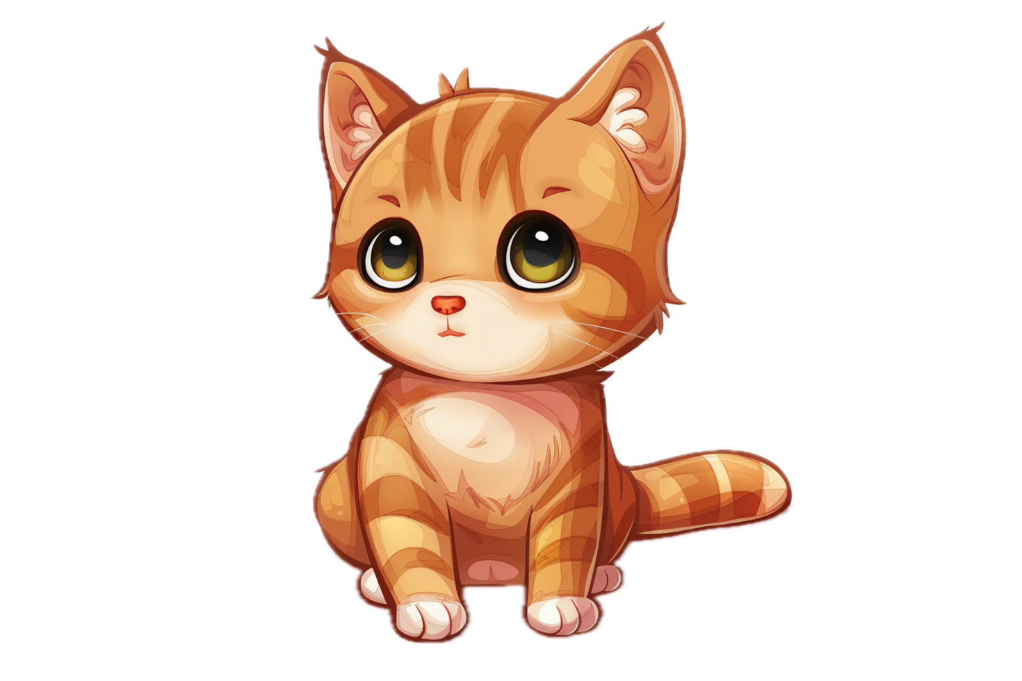 Charming Chibi Style Orange Tabby Cat. 50276966 PNG