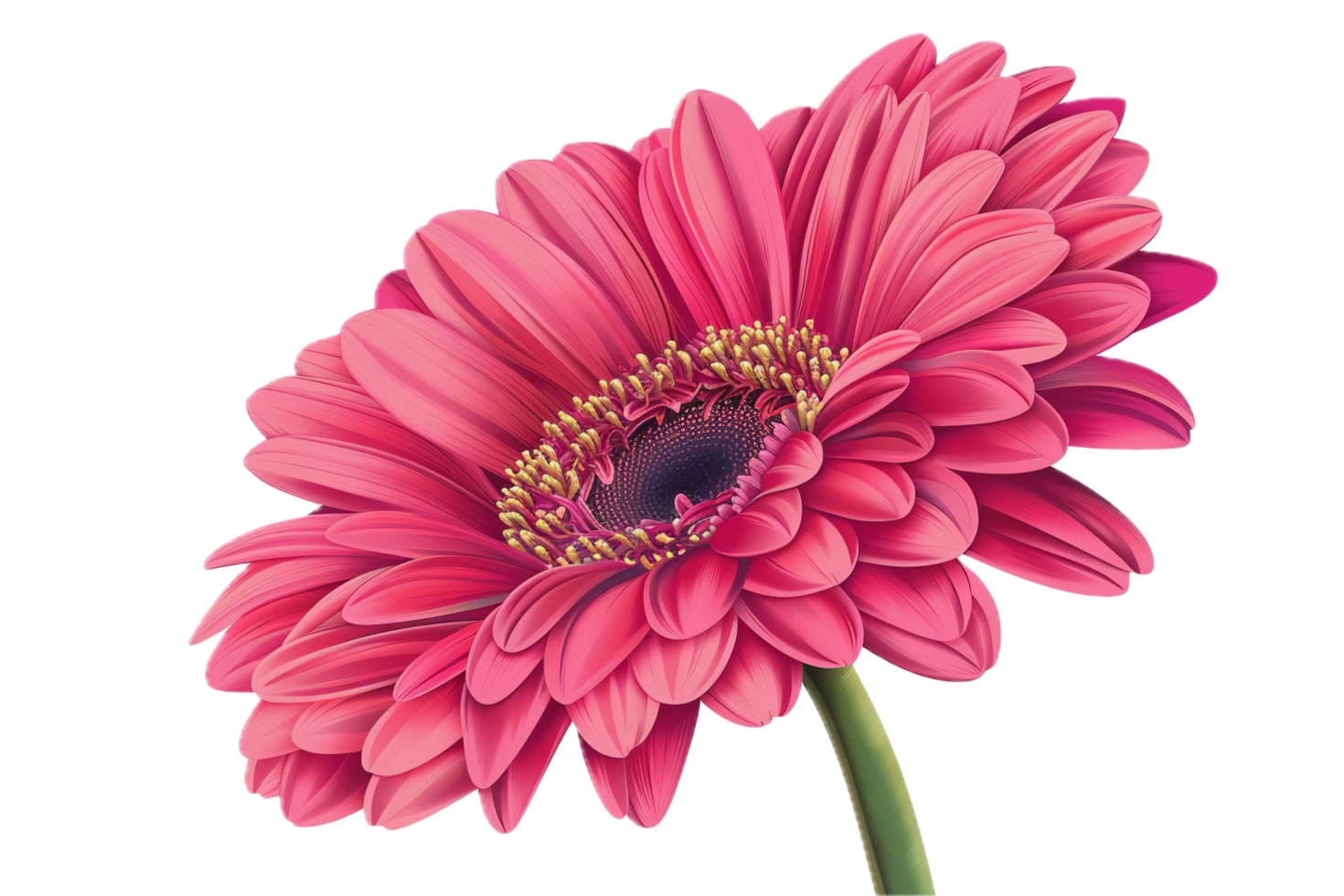 Realistic Gerbera Flower Drawing in Pink. png