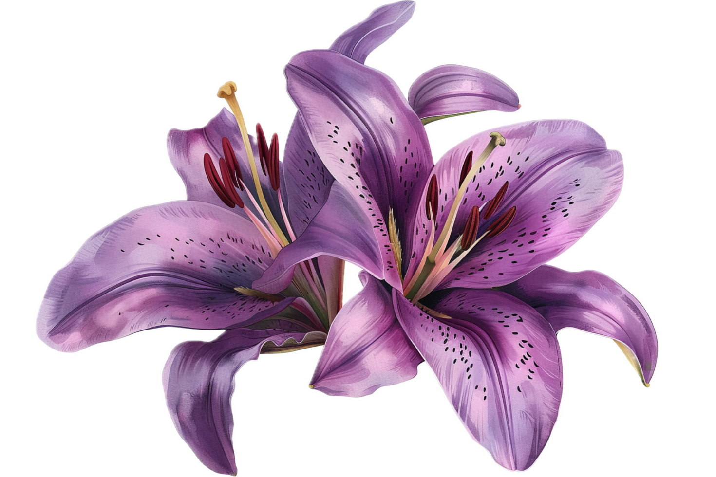 Purple stargazer lilies in full bloom. 50277118 PNG
