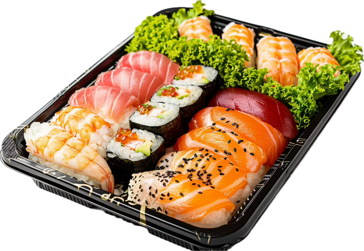 Fresh Sushi Box with Nigiri and Maki. 50277274 PNG