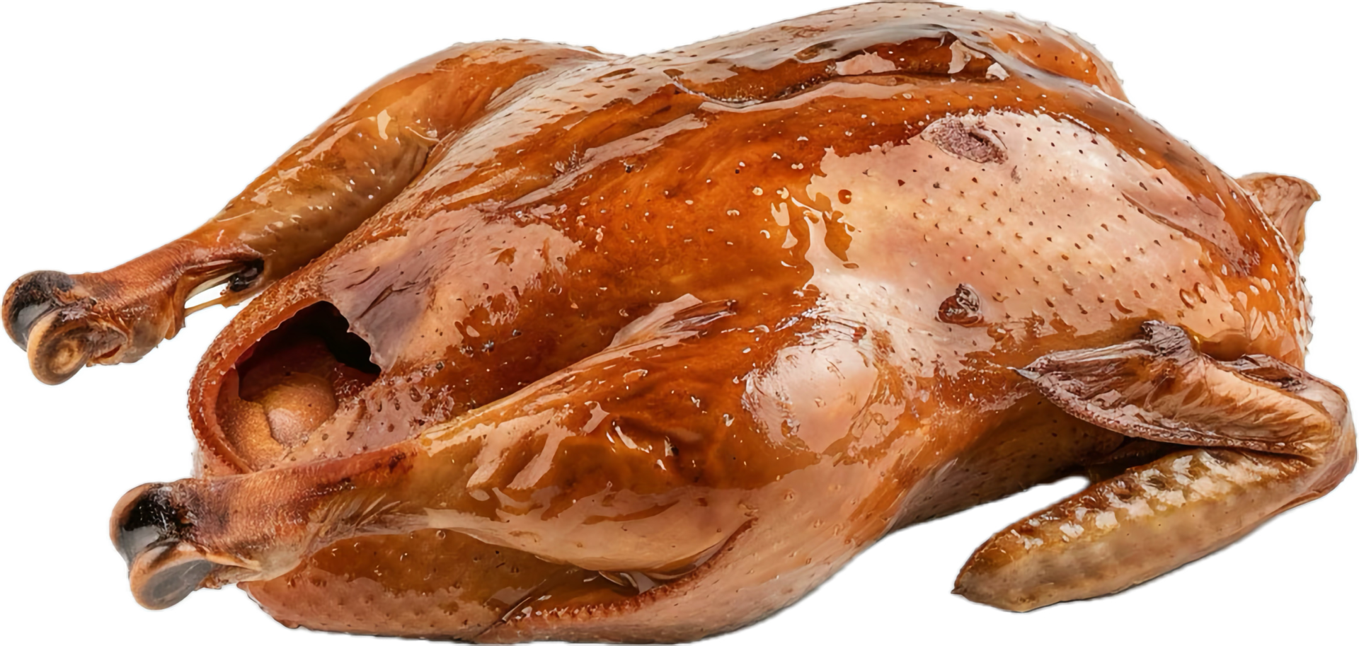 Perfectly cooked whole duck for serving. png