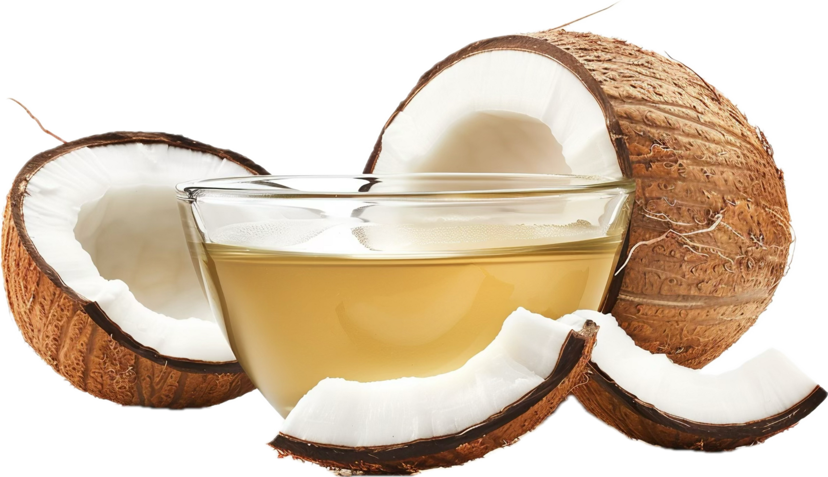 Refreshing Coconut Drink and Coconut Shell. png