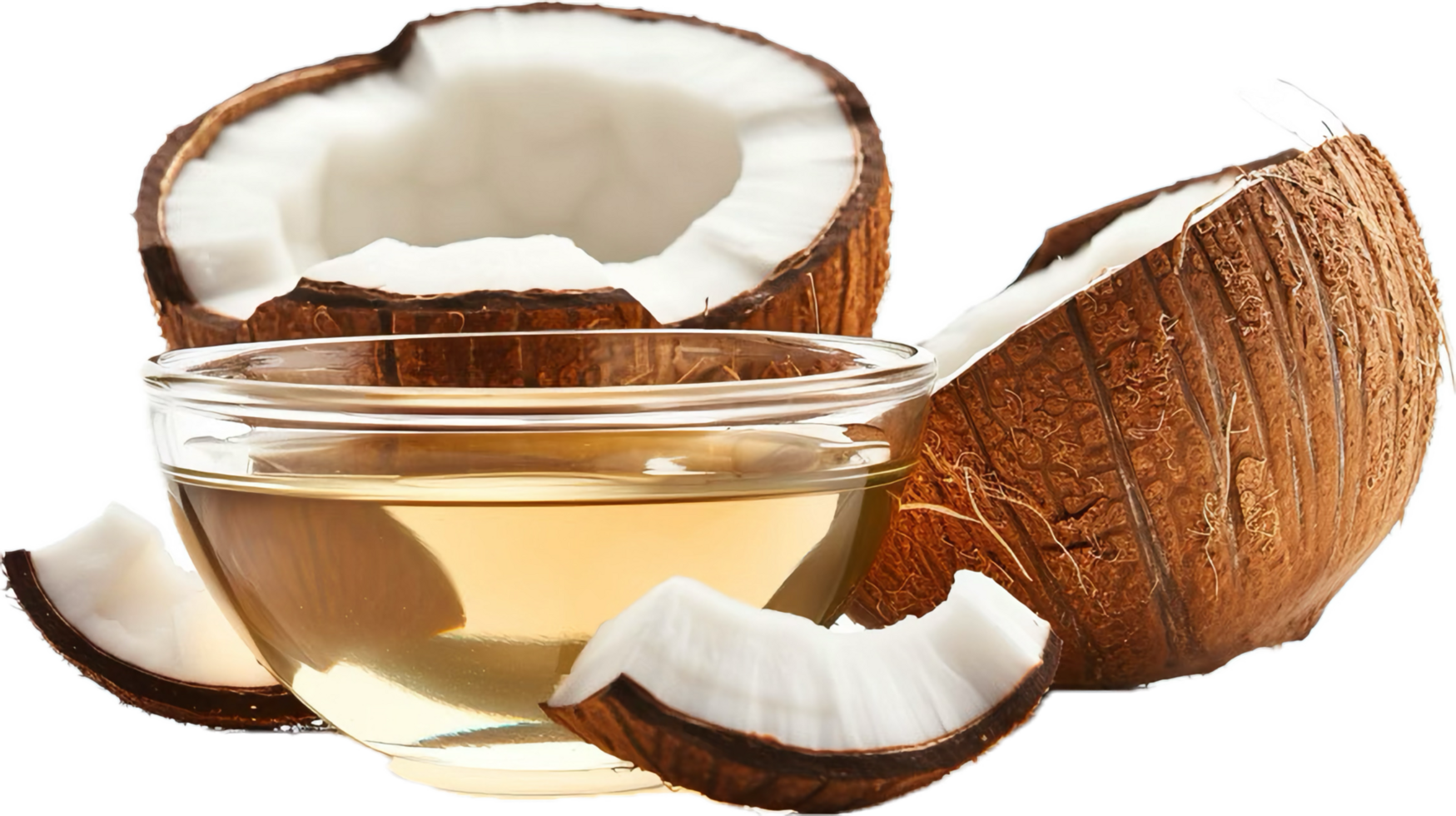 Natural Coconut Beverage with Coconut Slices. png