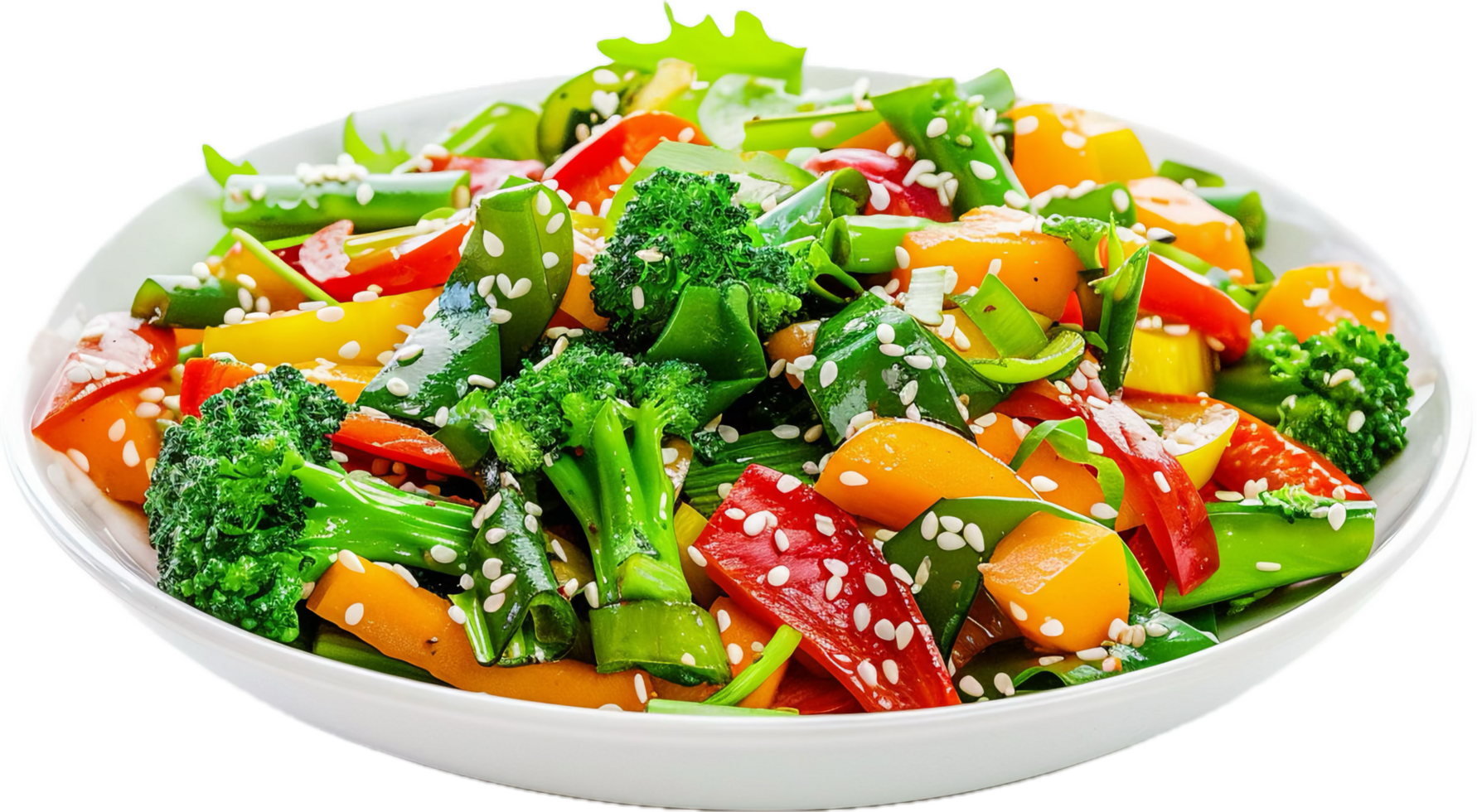 Colorful Stir-Fry Vegetables with Sesame Seeds. png