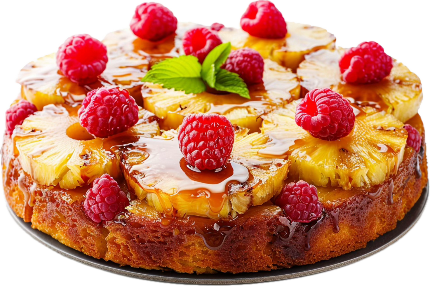 Pineapple Upside-Down Cake with Caramel Drizzle. png