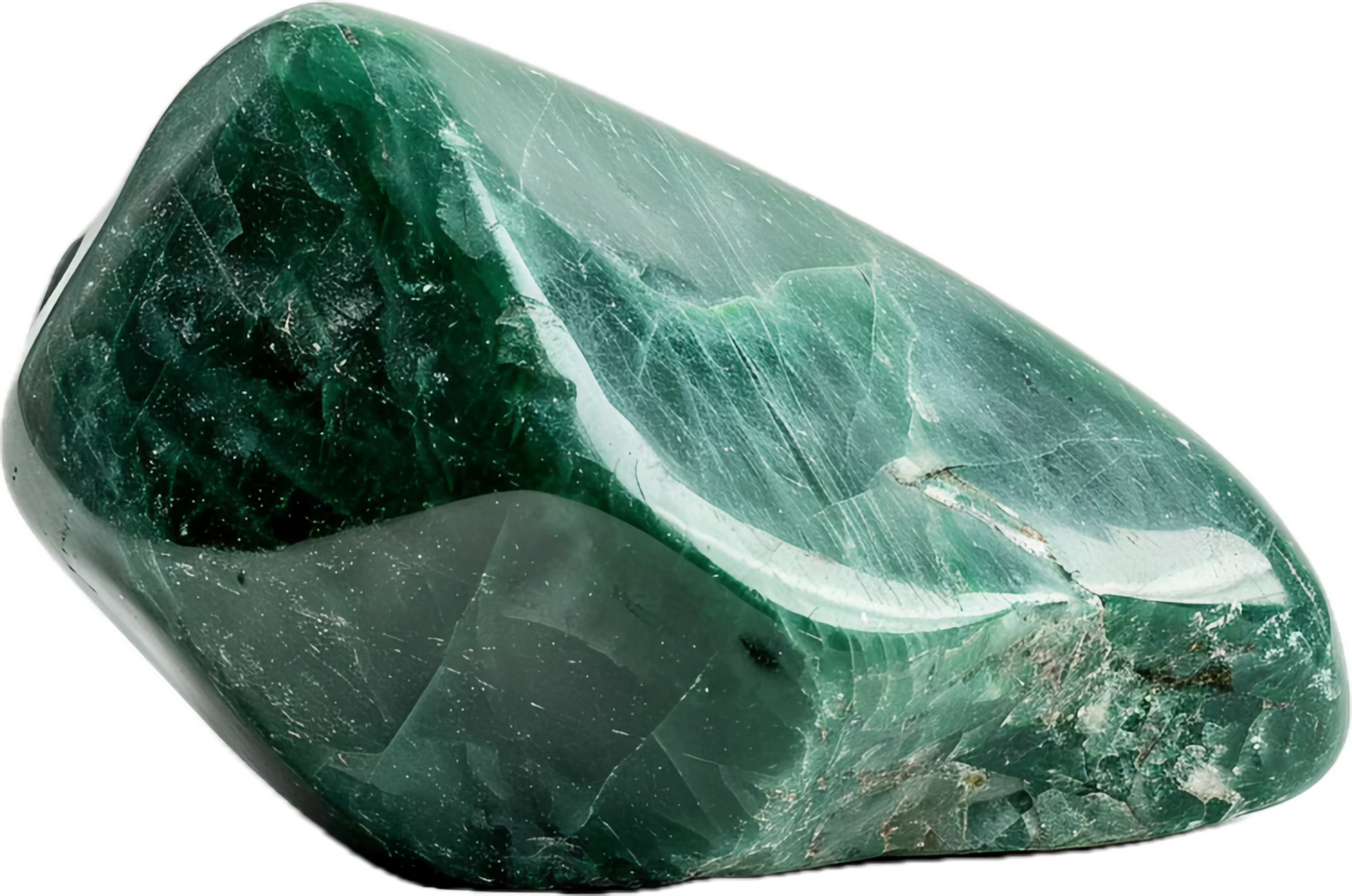 Green mineral stone with shiny surface. png
