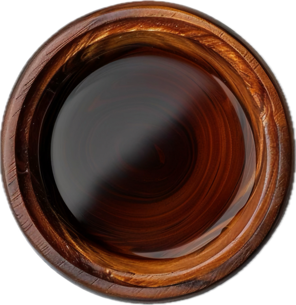 Bowl filled with rich glossy dark sauce. png