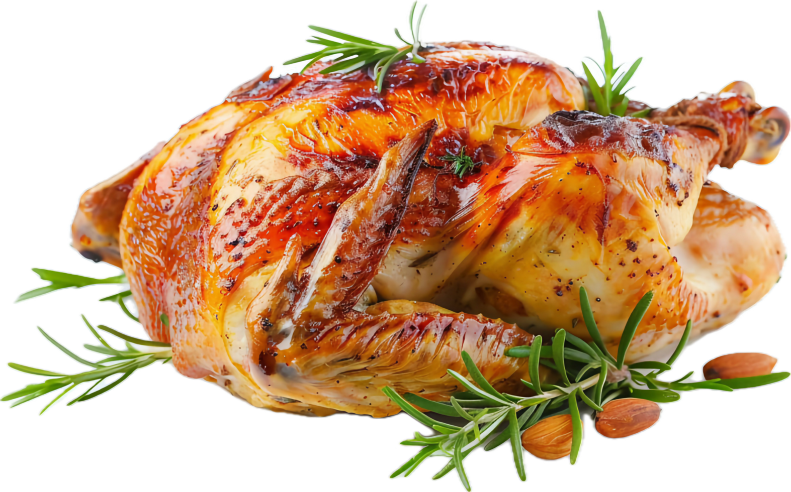 Whole baked chicken with seasoning. png