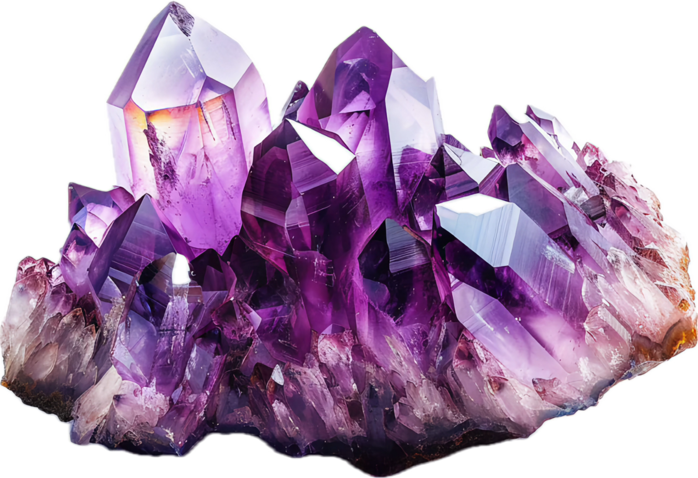 Raw purple amethyst quartz gemstone. png