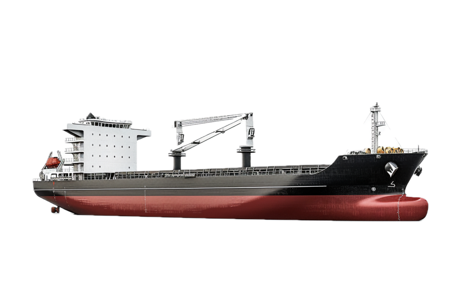 Large cargo ship for maritime transport. png