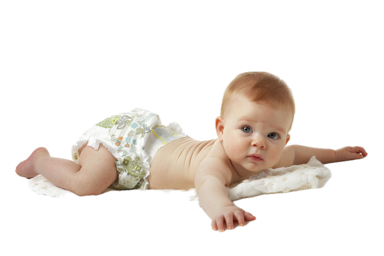süß Baby mit groß Augen tragen Blau Plaid Shirt. png