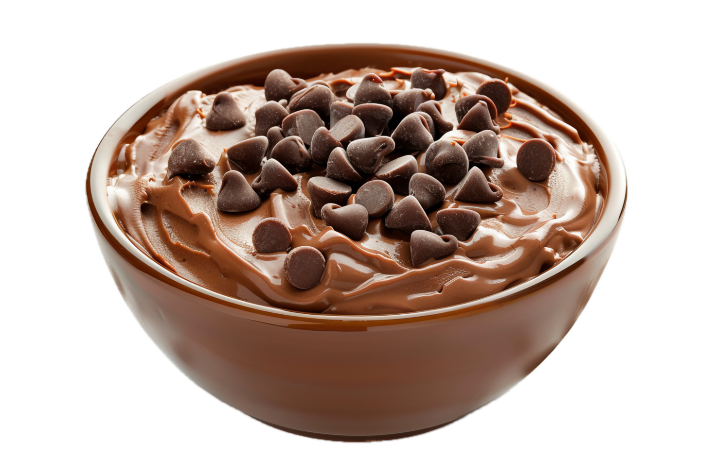Chocolate mousse topped with chocolate chips. png