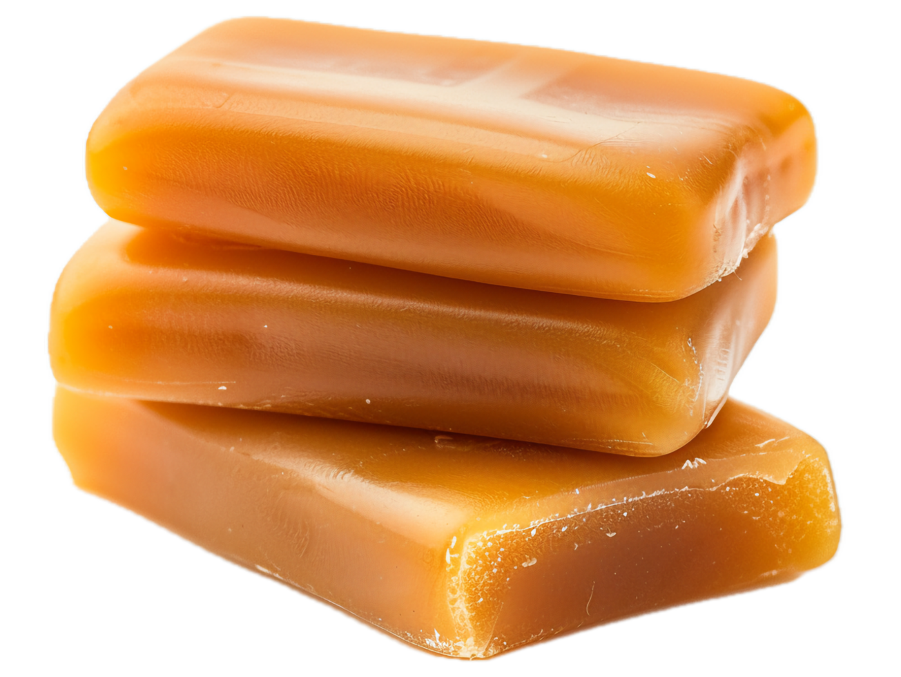 Smooth Caramel Squares with Glossy Finish. png