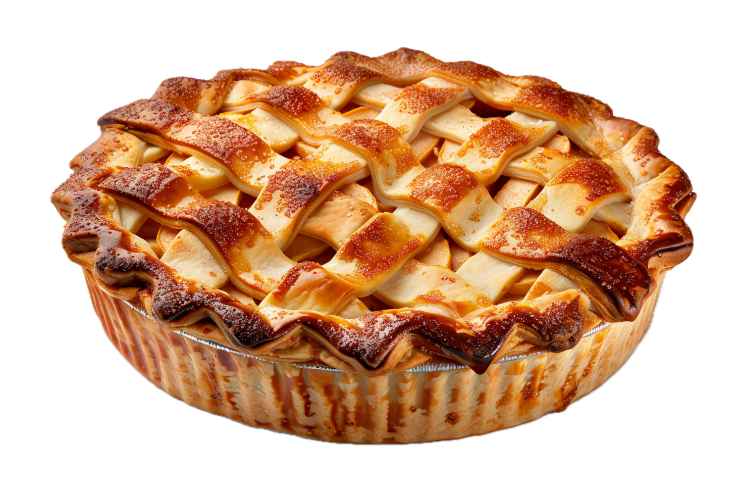 Classic apple pie with lattice crust. png