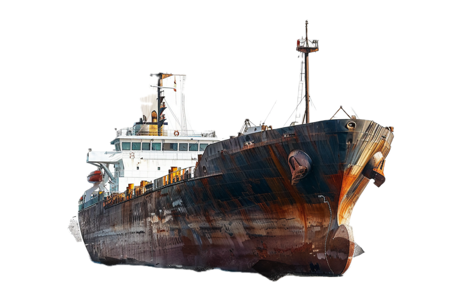 Massive cargo ship with industrial cranes. png