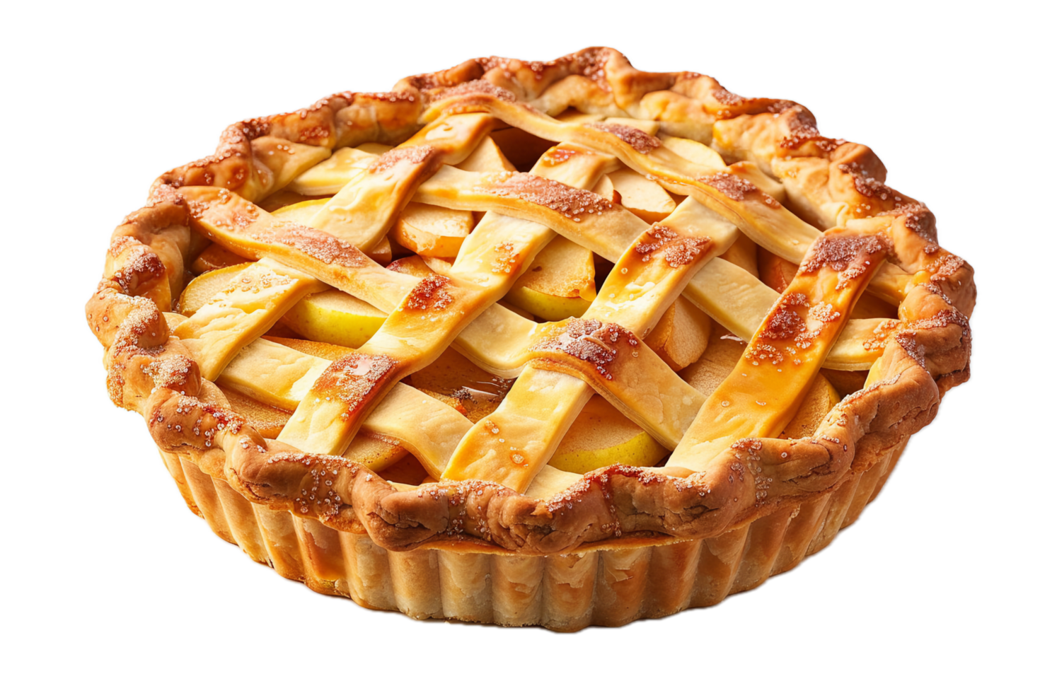 Traditional apple pie with golden brown crust. png