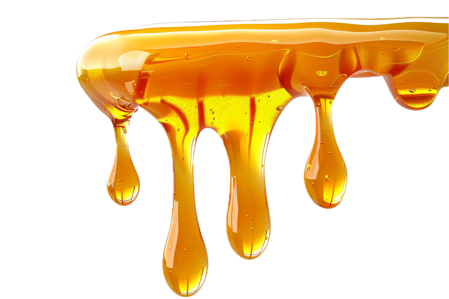Liquid Honey Dripping and Spreading Smoothly. png