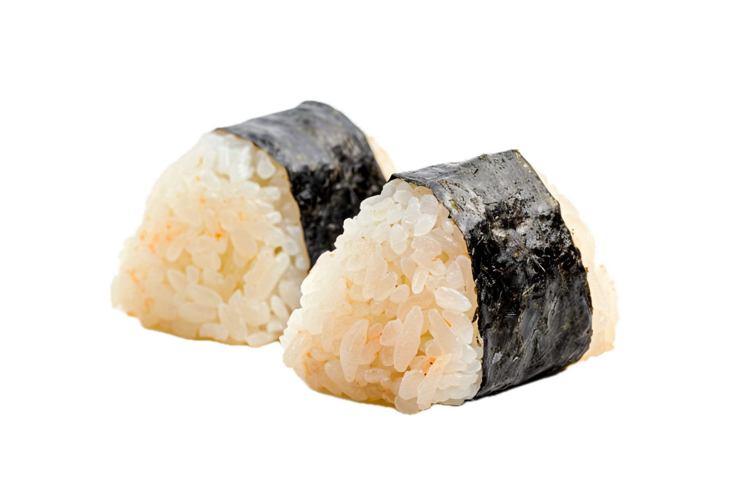 Fresh Onigiri Rice Triangles Wrapped in Nori. png