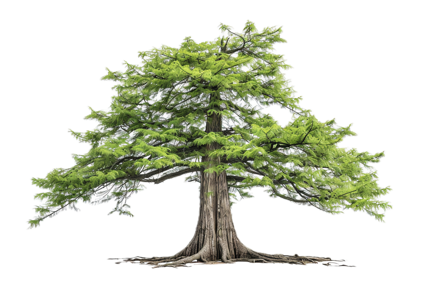 Large old tree with thick trunk and lush foliage. png