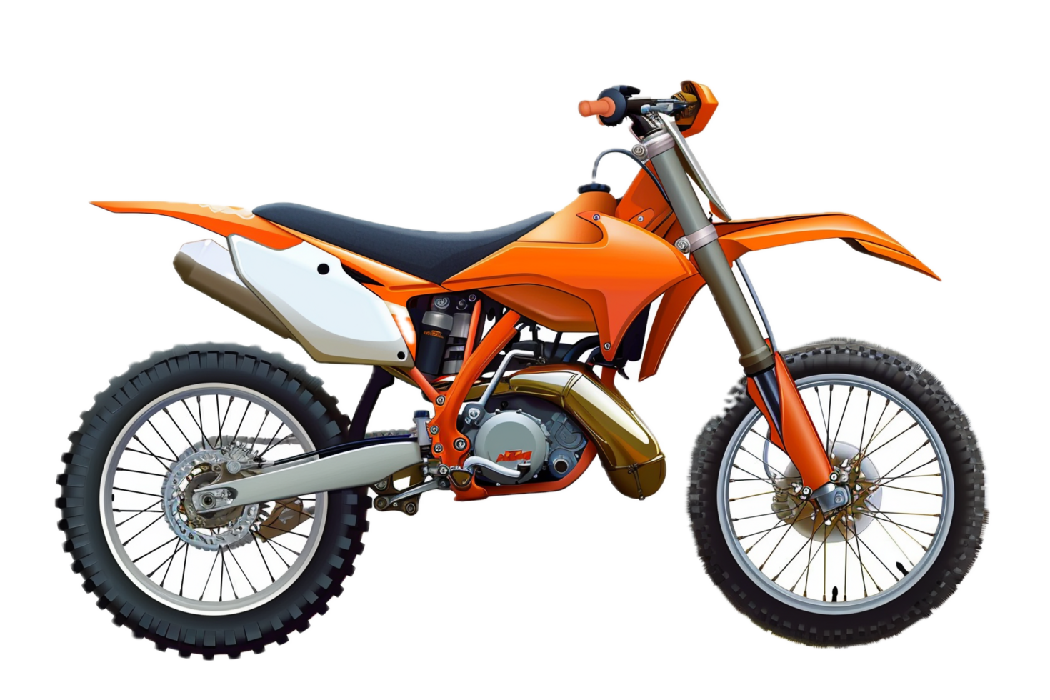 Orange dirt bike for motocross racing. png