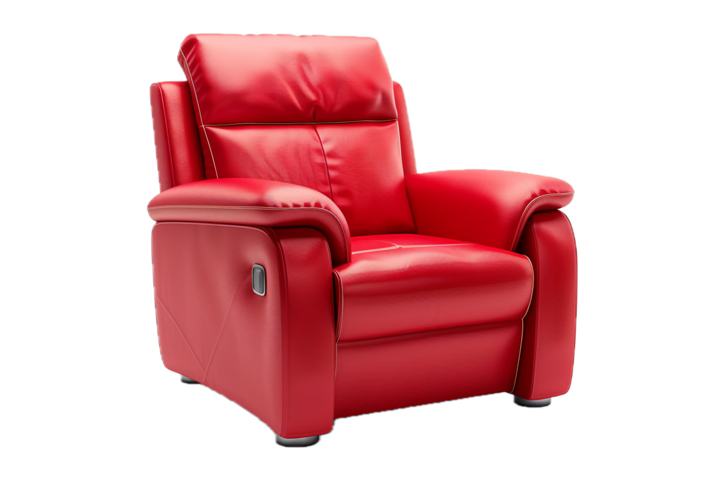 Luxurious red leather recliner chair design. png